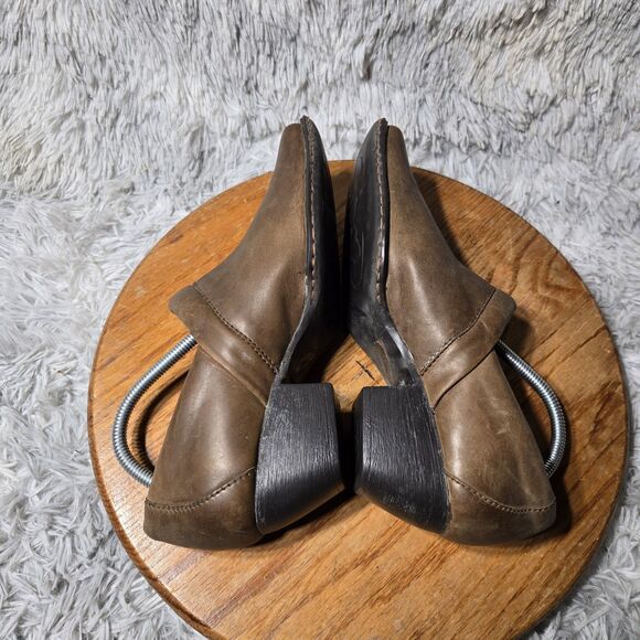 Born Womens Kinney Boot Size 9 Block Heel Shootie Brown Leather Slip On Shoe - Picture 4 of 10